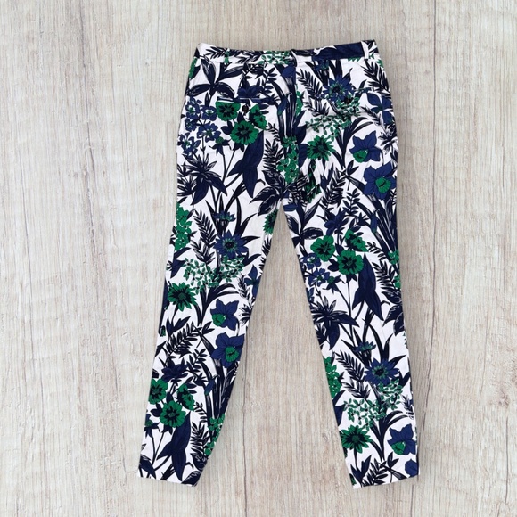 ZARA BASIC Floral Print lightweight Cotton twill Pants/Trousers Size 4 - Picture 5 of 6